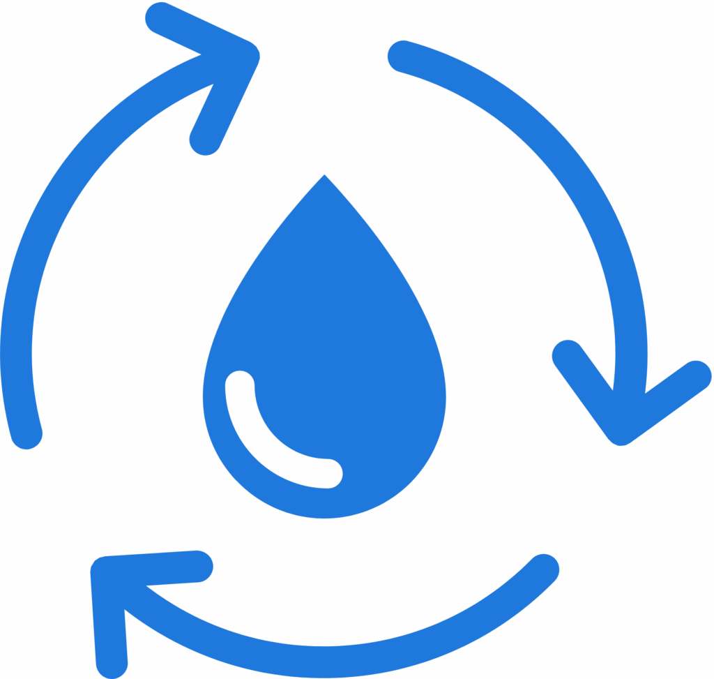 Goutte d'eau avec cercle représentant l'économie de l'eau